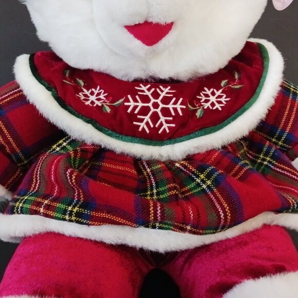 Vintage 2008 Dan Dee Snowflake Teddy 19" Teddy Bear Girl Plush Christmas Dress - Picture 3 of 11